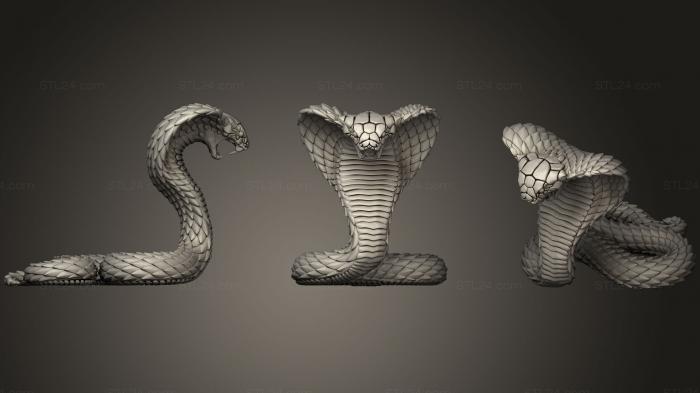Статуэтки животных (Змея кобра, STKJ_1478) 3D модель для ЧПУ станка